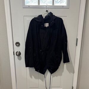 Black Hooded Anorak Jacket
